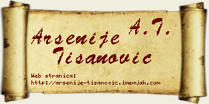 Arsenije Tišanović vizit kartica
